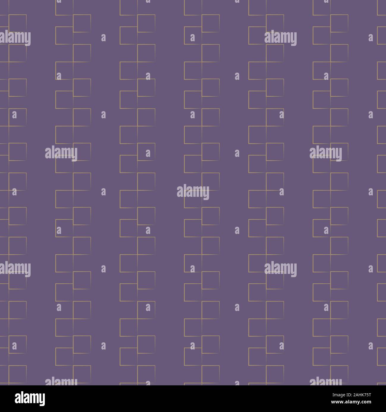 Modèle vectoriel continu avec des formes géométriques linéaires jaune sur fond violet Illustration de Vecteur