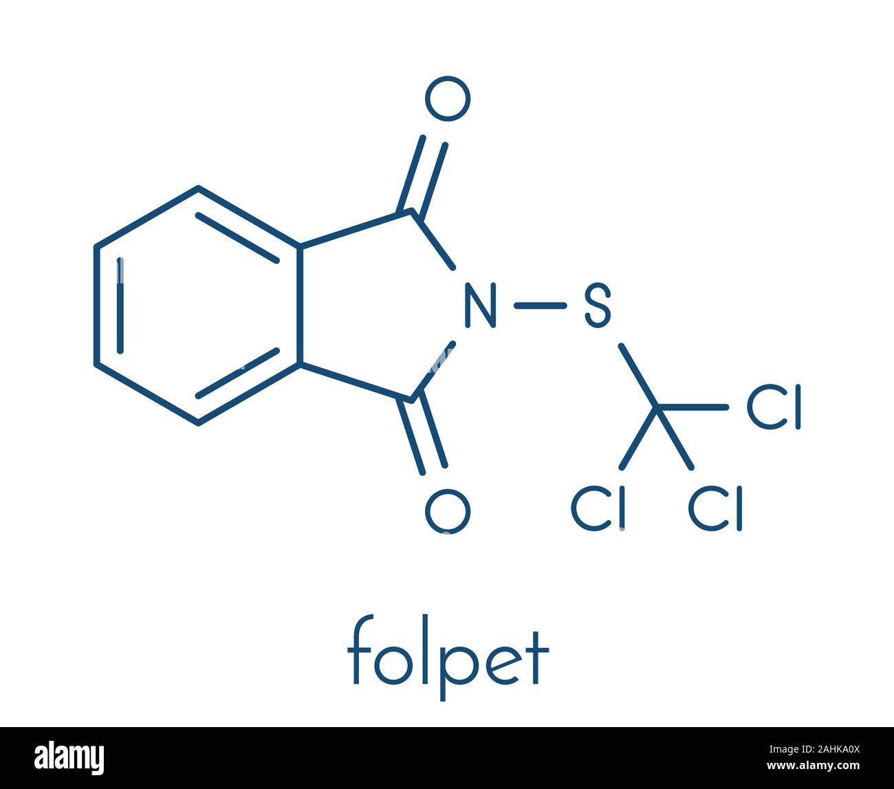 Folpet fongicide, molécule. Formule topologique. Illustration de Vecteur