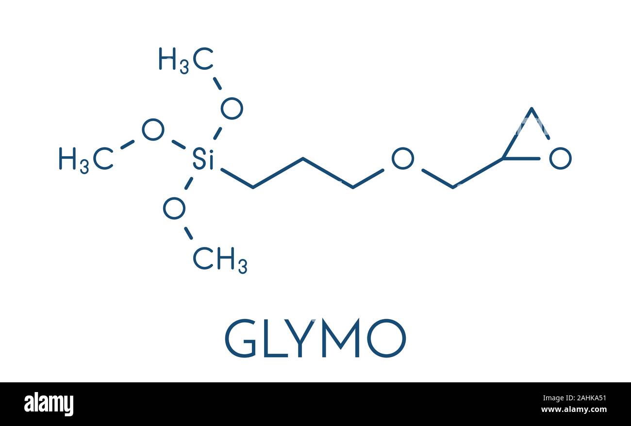 GLYMO GPTMS ou molécule à l'organosilane. Formule topologique. Illustration de Vecteur