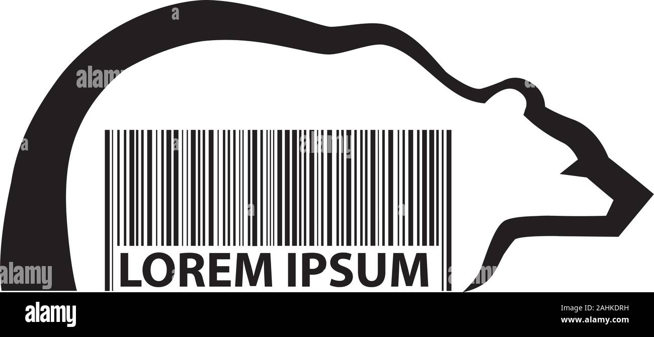 code-barres à l'intérieur de l'ours polaire abstrait Illustration de Vecteur