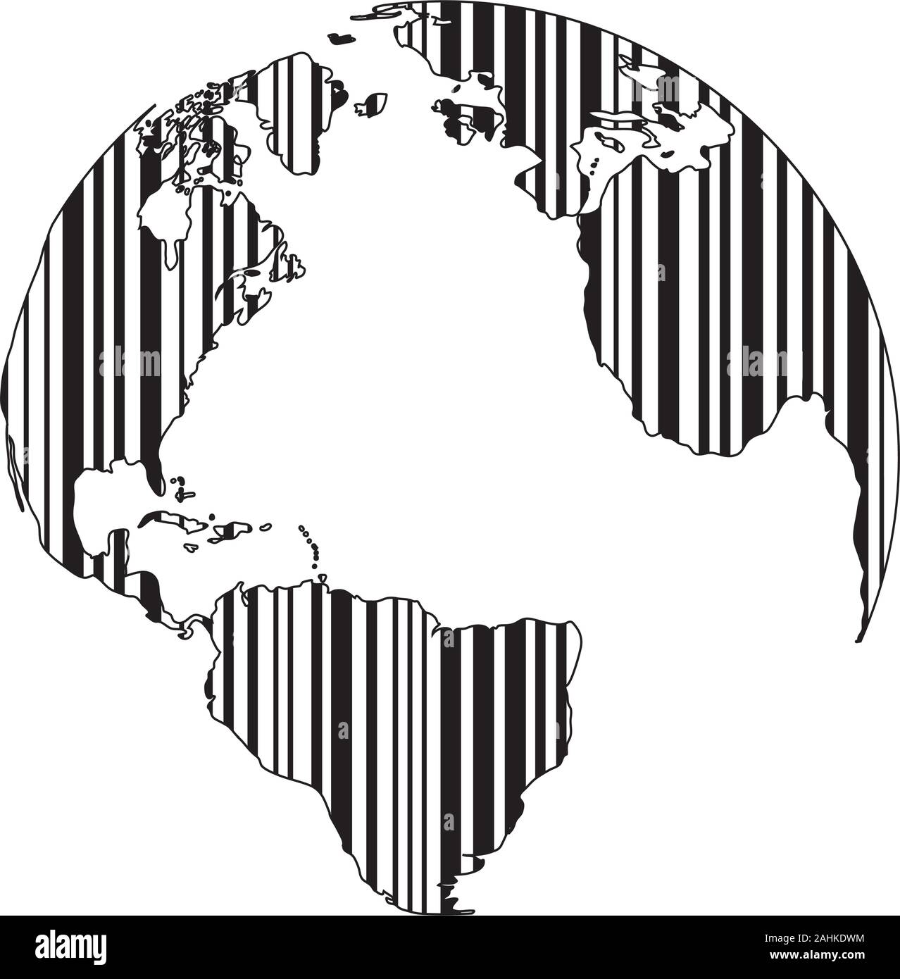 rayures noires à l'intérieur du globe Illustration de Vecteur