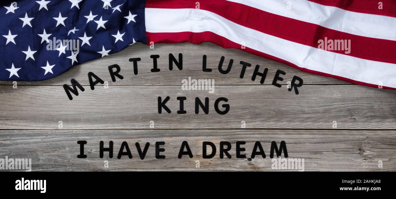 Martin Luther King Jr jour contexte avec texte libellé Banque D'Images