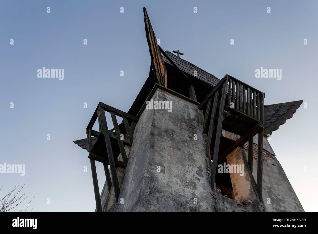 Le Szent Laszlo lookout tower abandonnés dans Simontornya, Hongrie. Banque D'Images