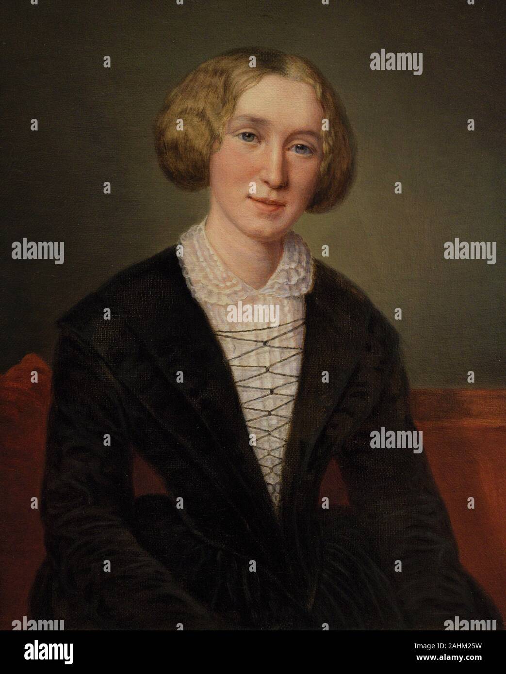 Ana Mary Evans (1819-1880). Más conocida por su pseudónimo George Eliot. Novelista, periodista y traductora inglesa. Retrato realizado por François D'Albert Durade (1804-1886). Oleo sobre lienzo, 1849-1886, basado en una obra de 1849. National Portrait Gallery. Londres. Inglaterra. Banque D'Images