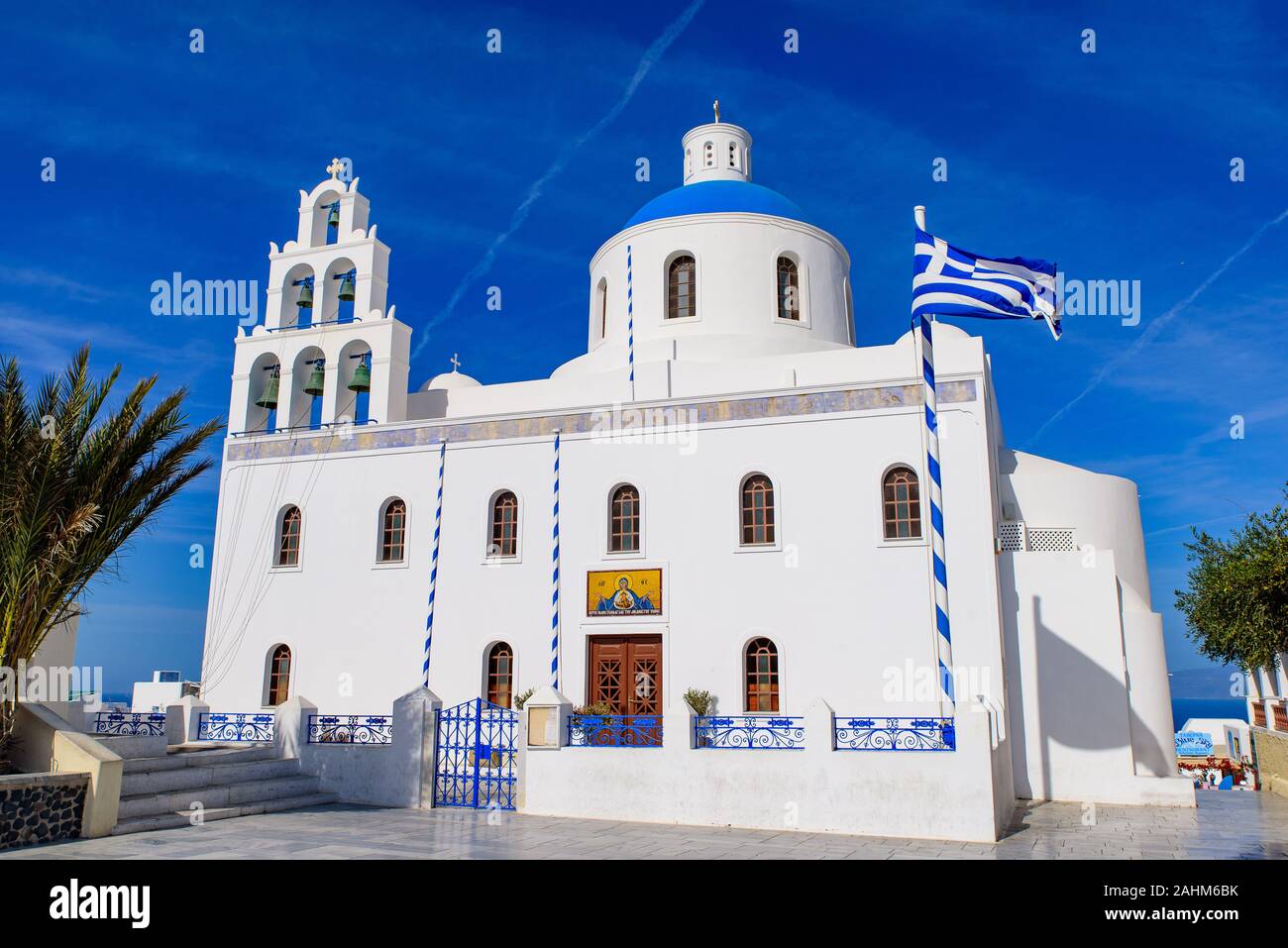 L'église Agios Onoufrios Ekklisia à Oia, Santorin, Grèce Banque D'Images