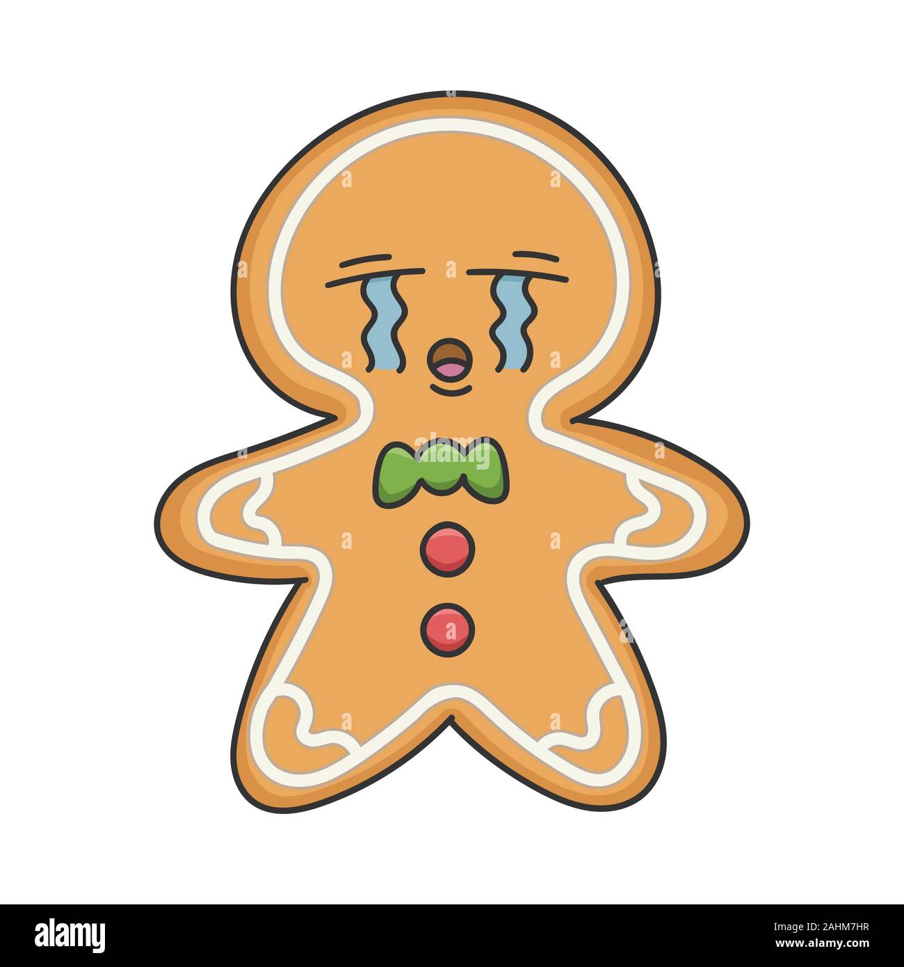 Vacances de Noël Pain d'épice Cookie Personnage Illustration de Vecteur