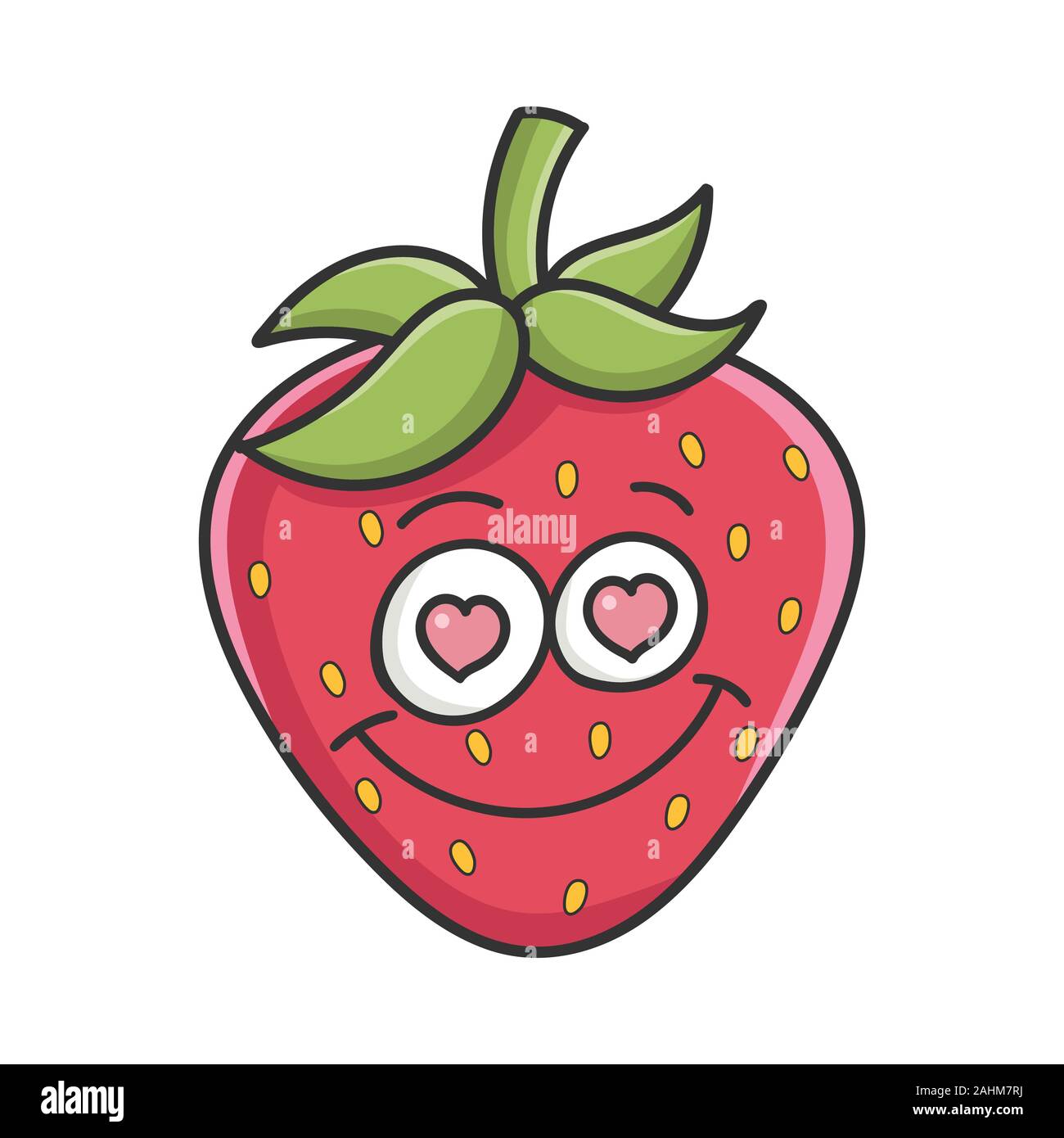 L'icône de fraise cartoon isolated on white Illustration de Vecteur