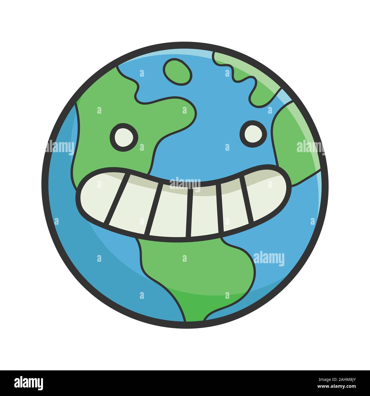 Happy planet earth cartoon illustration isolé sur fond blanc Illustration de Vecteur