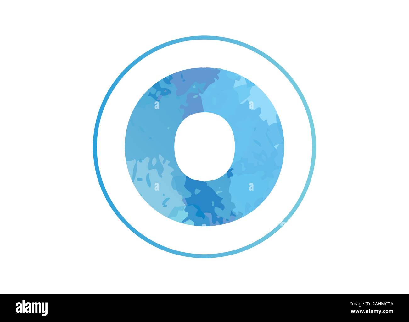 La couleur de l'eau élégant simple Logo Icône Symbole signe Lettre, aquarelle ou quarreler lettre bleue Illustration de Vecteur
