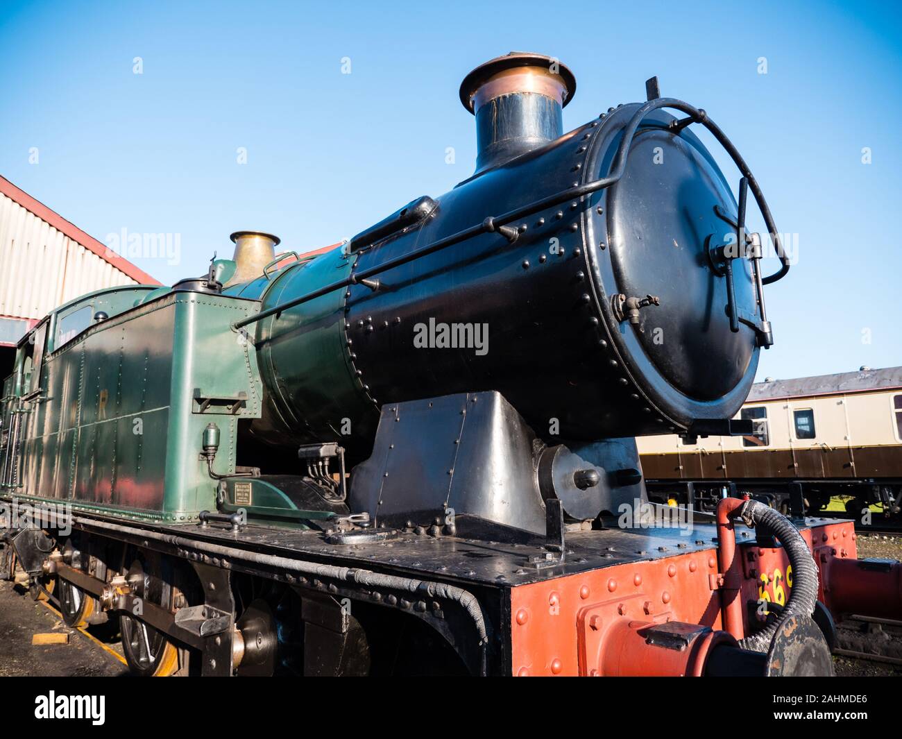 7202 - 72xx Class GWR Train à vapeur, Didcot Parkway, Oxfordshire, England, UK, FR. Banque D'Images