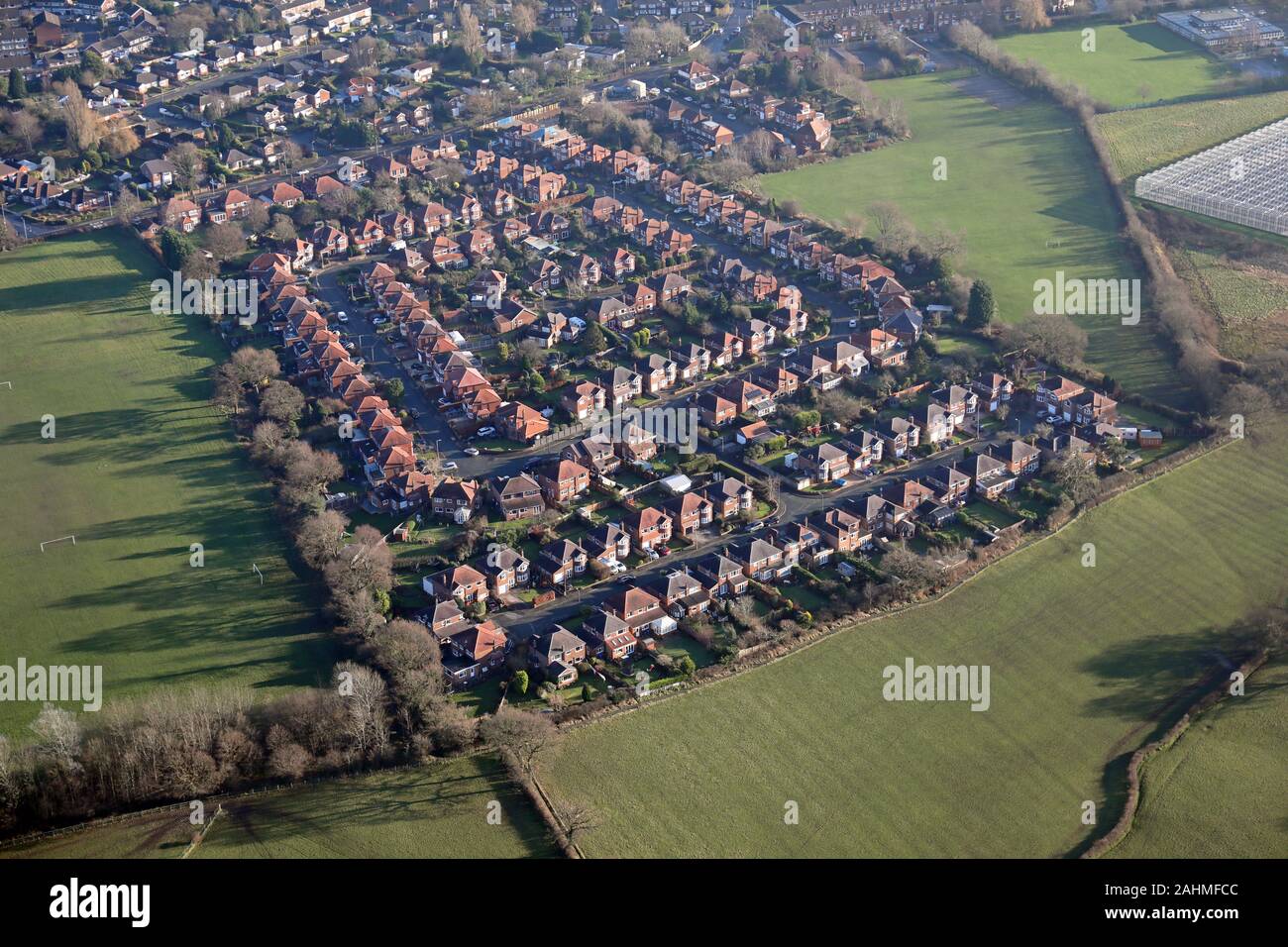 Vue aérienne de carter de Drayton Heald Green à Cheadle, Cheshire, Royaume-Uni Banque D'Images