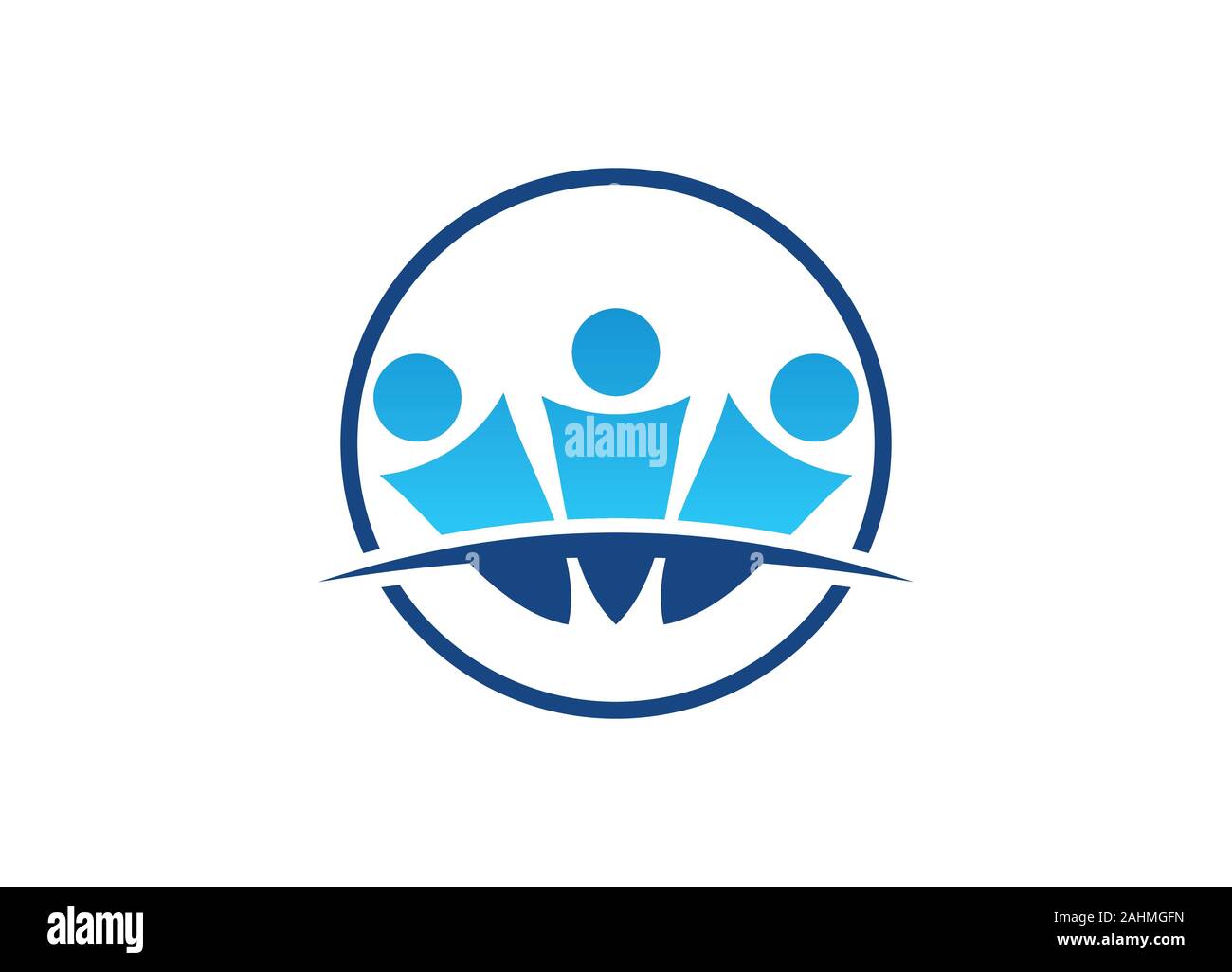 Connecter les gens, les médias sociaux Modèle Logo personnes réseau logo, vecteur de la famille, modèle de conception de logo pour une entreprise de consultation, de communication Logo Illustration de Vecteur