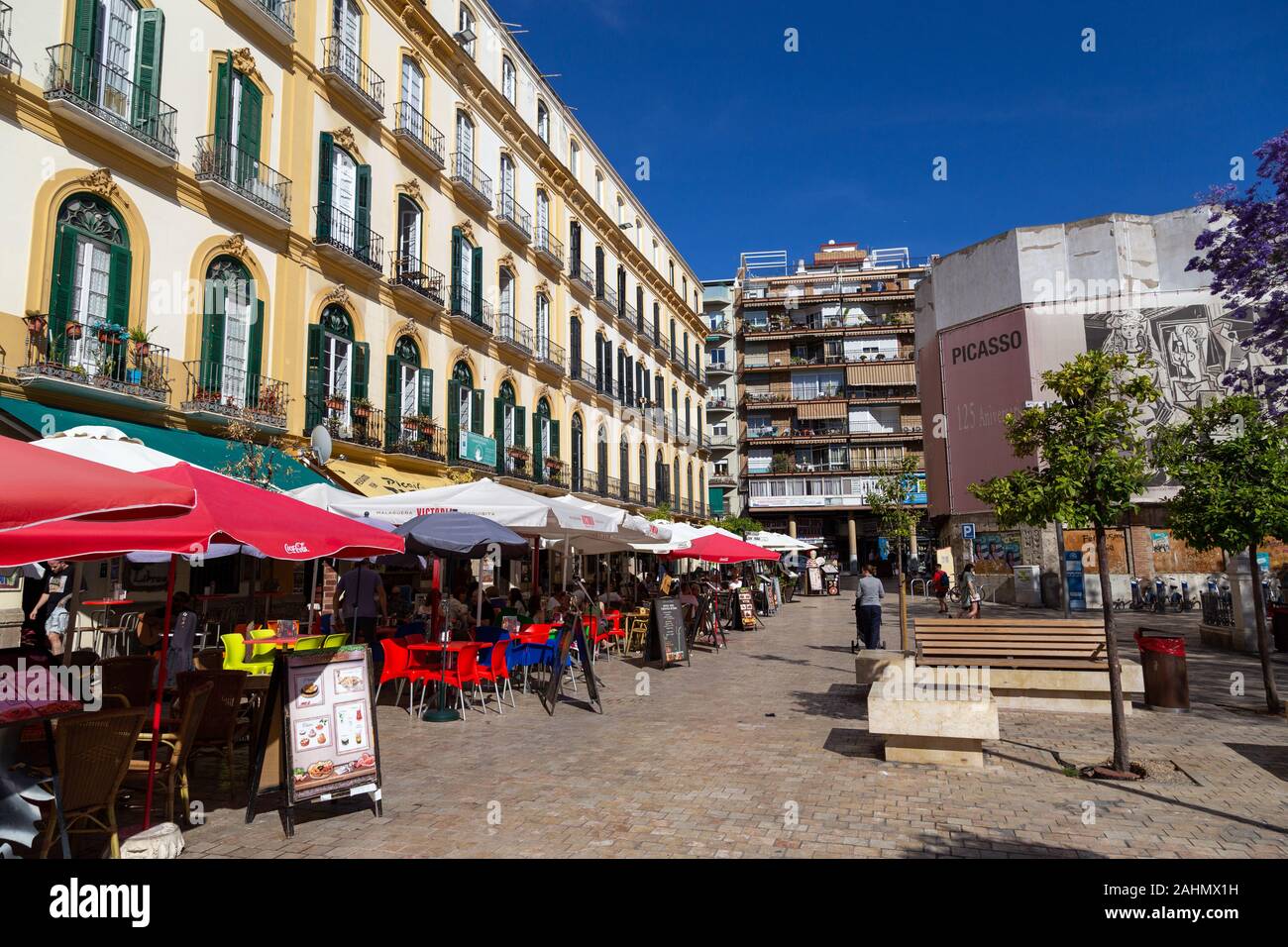 La Plaza de la Merced à Malaga, Espagne Banque D'Images