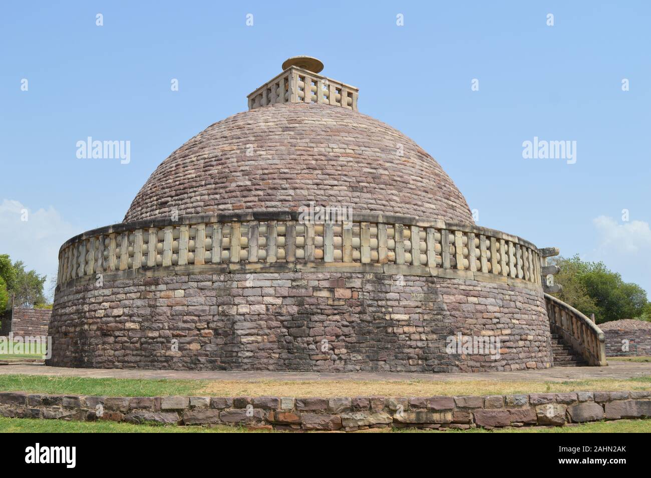 Sanchi Stupa, Sanchi, Madhya Pradesh, Inde. Banque D'Images