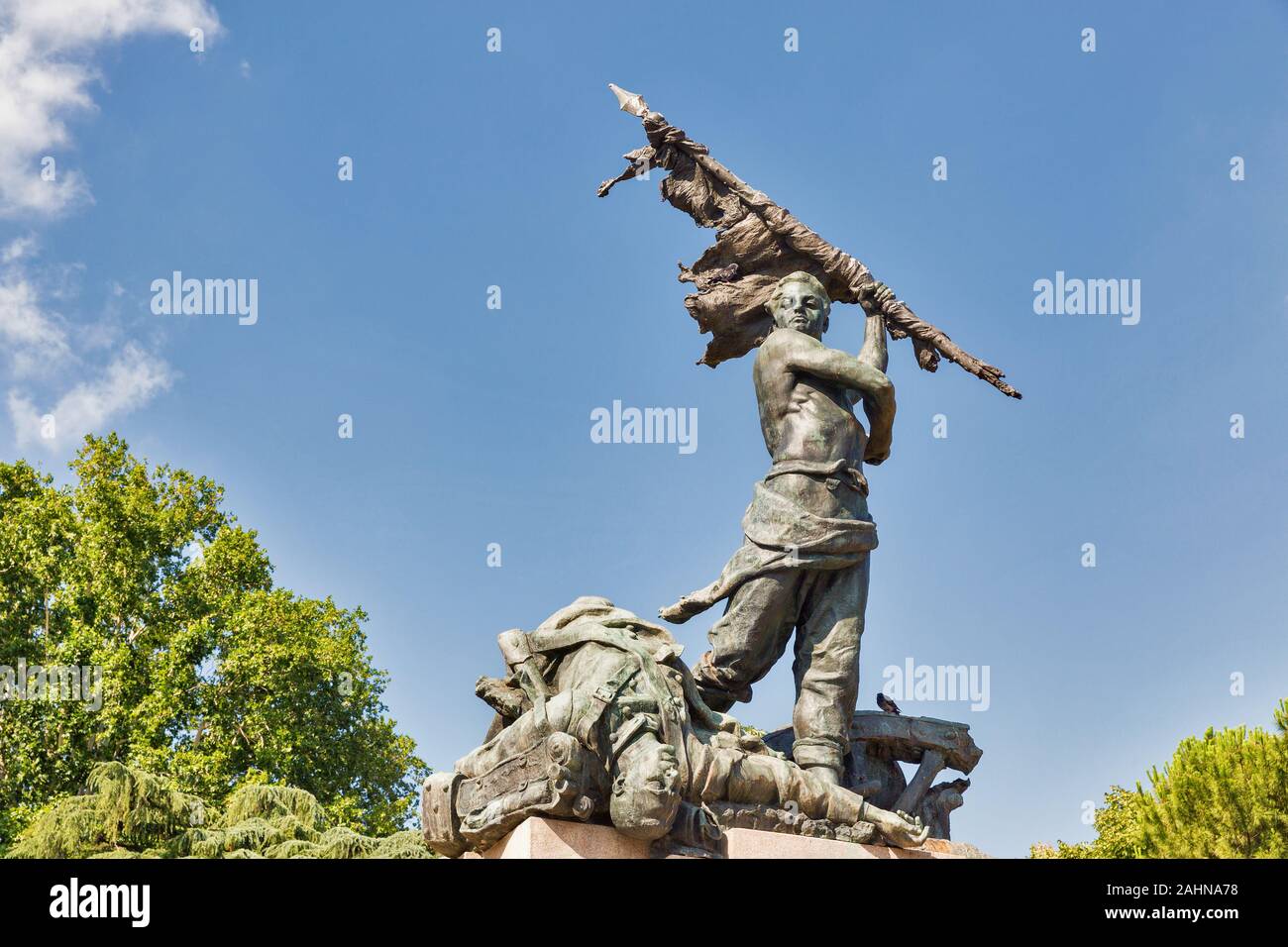 Monument aux morts le 8 août 1848 dans la guerre contre l'Autriche. Bologne, Italie. Banque D'Images