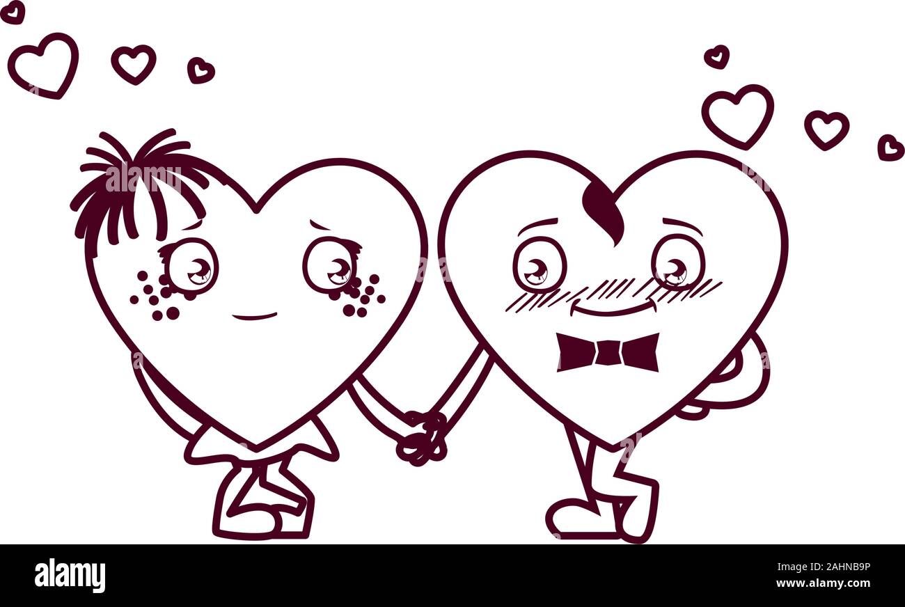 Les Hommes Et Les Cœurs Des Dessins Animes De L Amour Passion Design Couple Saint Valentin Romantique Et Decoration De Mariage Mariage Theme Vector Illustration Image Vectorielle Stock Alamy