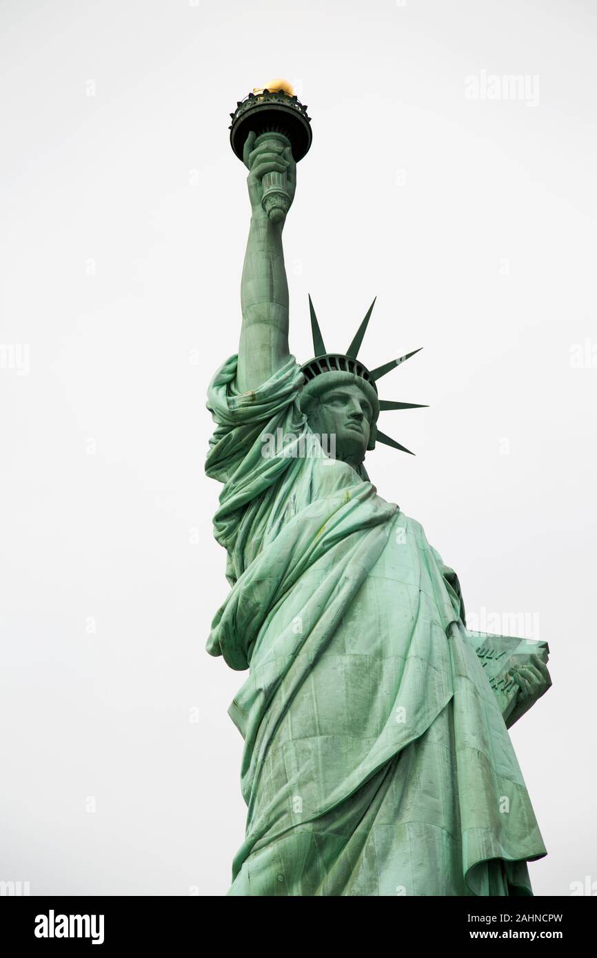 La Statue de la Liberté éclairant le monde, Liberty Island New York Harbor, New York, USA Banque D'Images