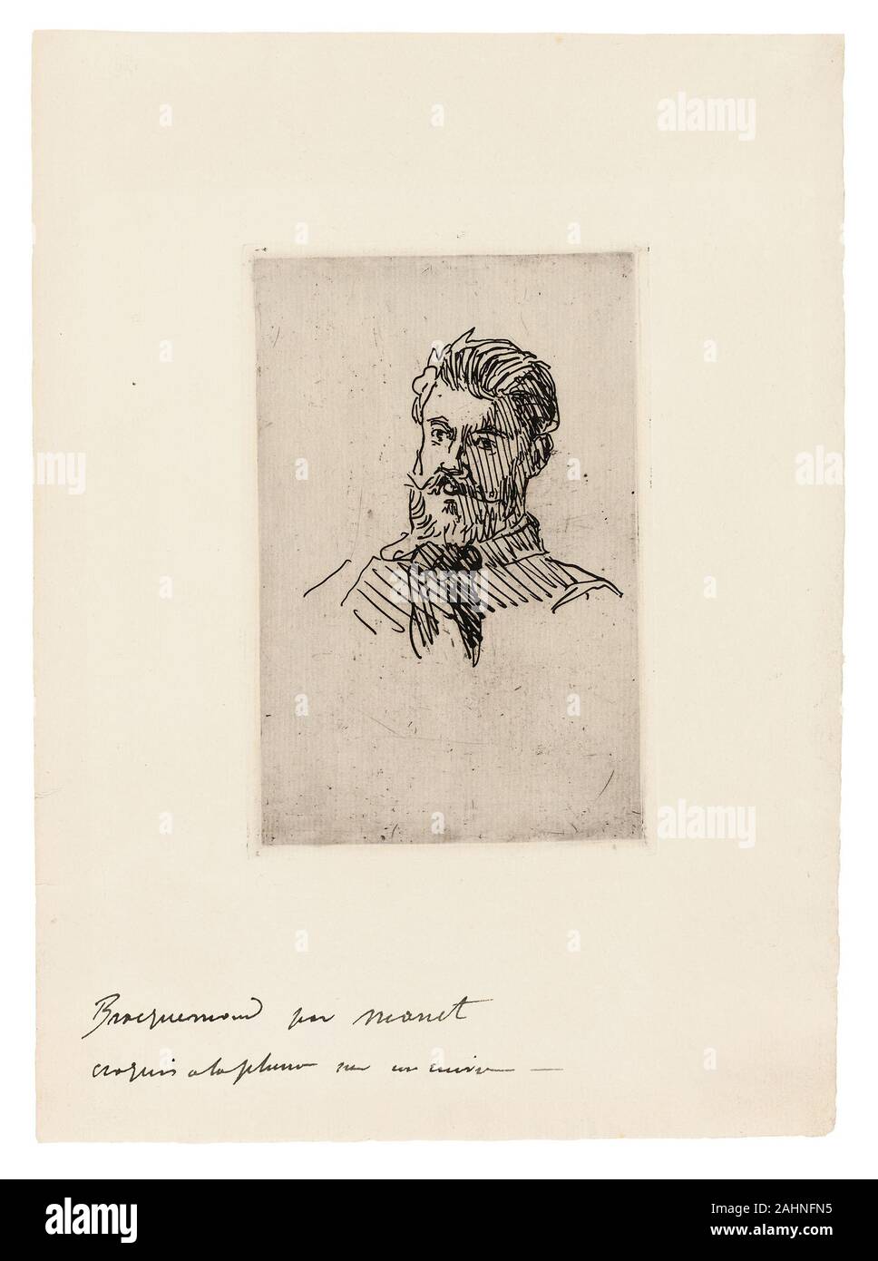 Édouard Manet. Portrait de Félix Bracquémond. 1865. La France. Rez-de-levage avec gravure ton plaque en noir sur papier vergé crème Banque D'Images