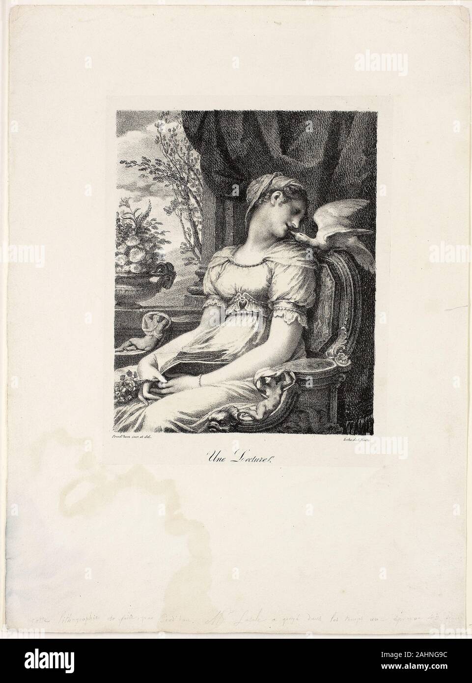 Pierre Paul Prud'hon. Une lecture. 1822. La France. Lithographie en noir sur papier Banque D'Images