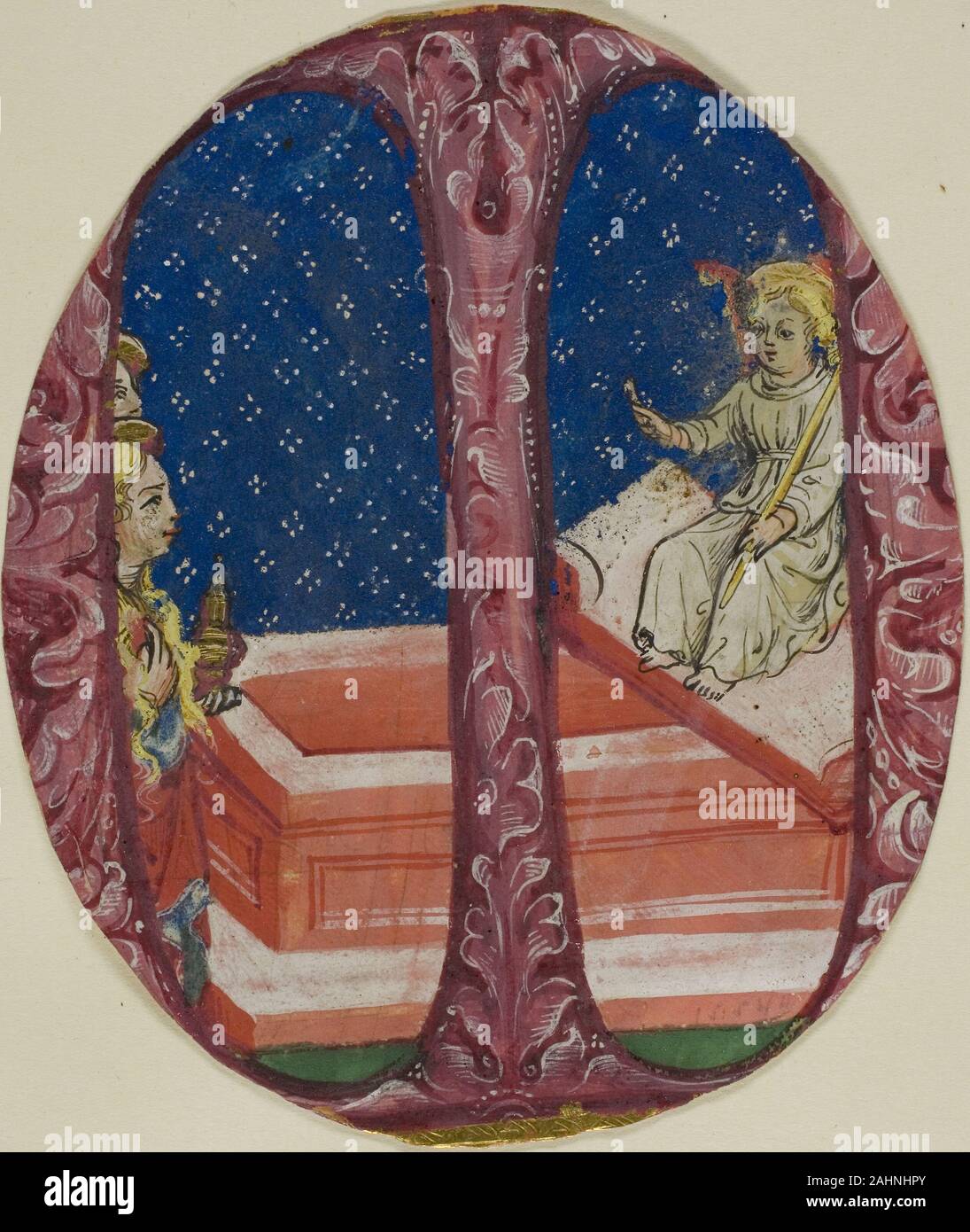 Bonifacio Bembo, atelier de. Deux Maries Découvrez le tombeau vide dans une initiale historiée "M". 1475-1499. L'Italie. Manuscrit de la coupe dans la tempera et feuille d'or, stylo et l'encre noire, sur du parchemin, avec gothica inscriptions textura à l'encre noire, verso Banque D'Images Bonifacio Bembo, atelier de. Deux Maries Découvrez le tombeau vide dans une initiale historiée "M". 1475-1499. L'Italie. Manuscrit de la coupe dans la tempera et feuille d'or, stylo et l'encre noire, sur du parchemin, avec gothica inscriptions textura à l'encre noire, verso Banque D'Images