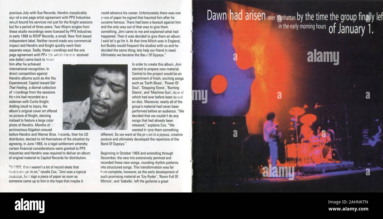 CD : Jimi Hendrix : 'Live at the Fillmore East', sorti sur l'expérience Hendrix le 23 février 1999. Banque D'Images