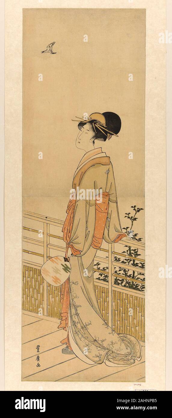 Utagawa Toyohiro. L'écoute de la Cuckoo's Cry. Le Japon. Gravure sur bois en couleur ; habahiro hashira-e Banque D'Images