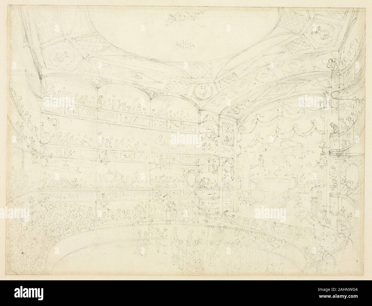 Charles Augustus Pugin. Pour l'étude de Royal Circus, microcosme de Londres. 1807-1809. L'Angleterre. Graphite sur papier vélin ivoire Banque D'Images