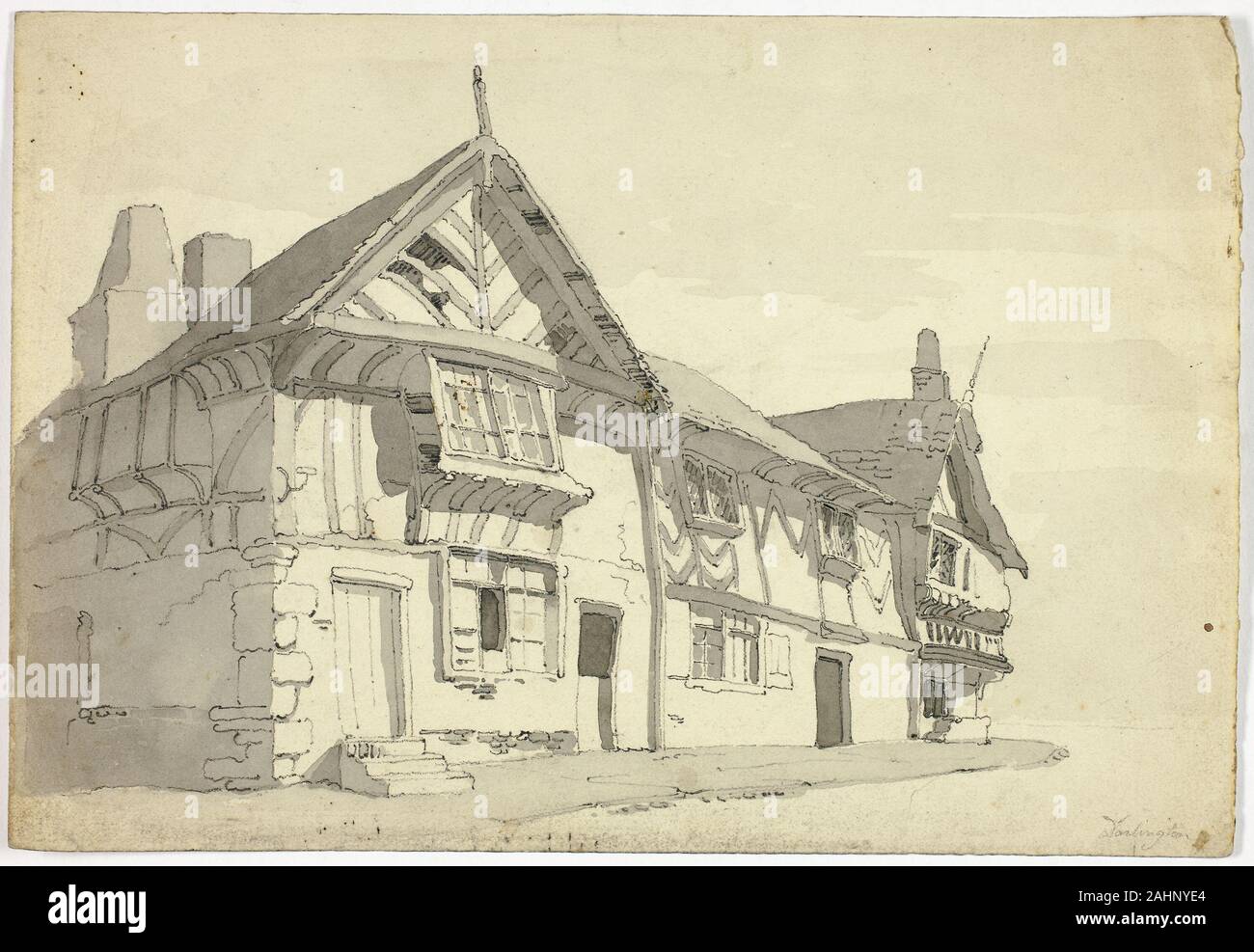 Henry Grotte. Darlington. 1805-1810. L'Angleterre. Brossez et lavez et gris graphite, avec fixateur de pulvérisation, sur vélin crème Banque D'Images