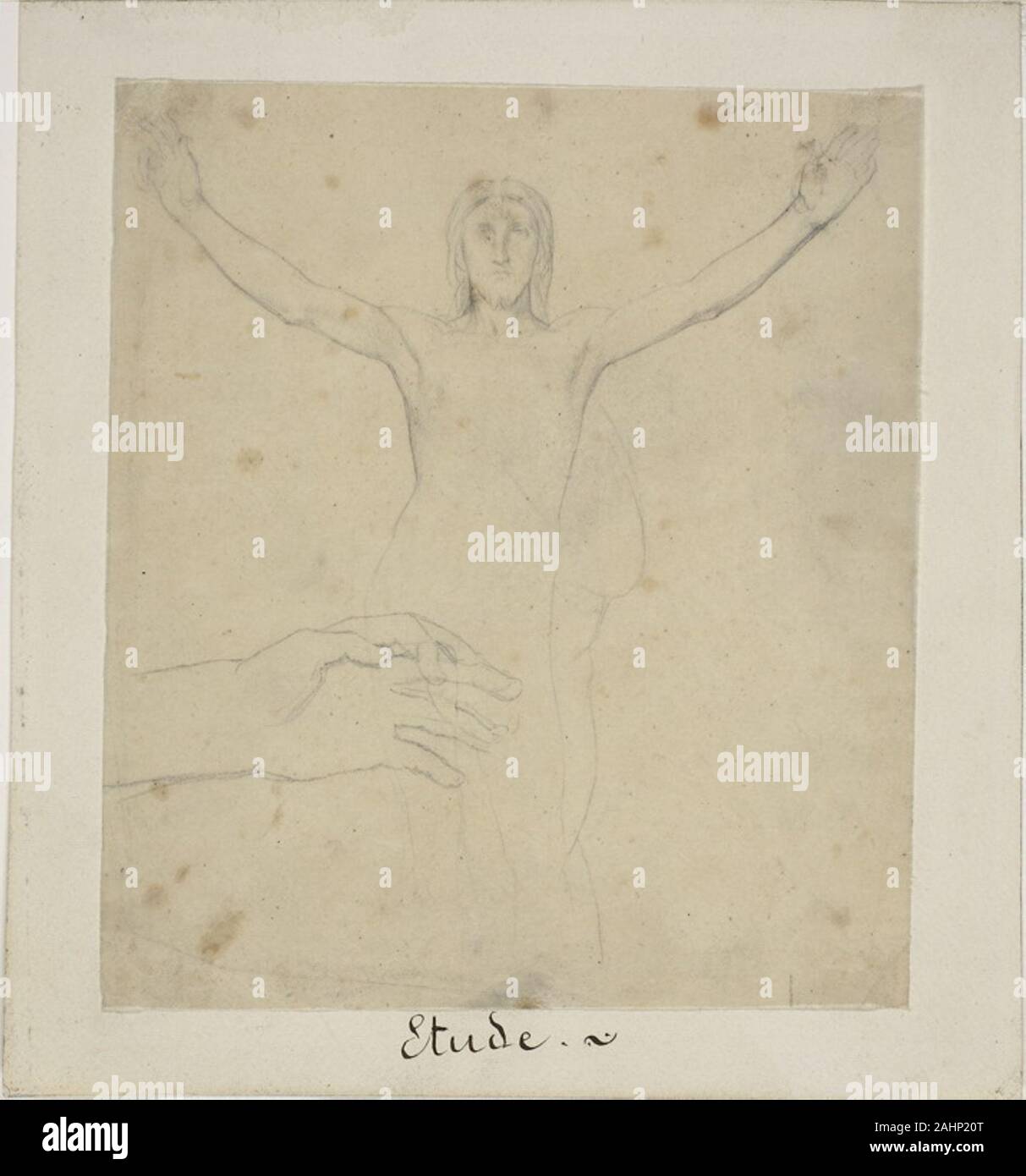 Jules-Élie Delaunay. Étude pour la Résurrection. 1850-1860. La France. Graphite sur papier ivoire Chine Banque D'Images