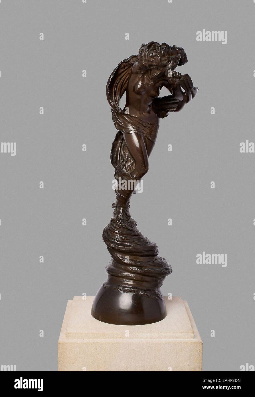 Jonathan Scott Hartley (sculpteur). Tourbillon. 1896. United States. Jonathan Bronze Scott Hartley a d'abord travaillé dans l'atelier du sculpteur américain Dow Erastus Palmer avant la formation dans plusieurs écoles en Europe. Whirlwind a assuré la réputation du sculpteur lorsqu'il a été exposé à New York en 1878. Incarnant l'énergie intense et de dynamisme, la figure féminine se penche en avant avec son bras levés à elle-même stable dans le vent, les jambes étroitement emmêlées dans un tourbillon de draperie. Il s'agit d'une copie de la deuxième version de la sculpture que Hartley présentait en 1896. C'est un début, rare exemple américain de la m Banque D'Images