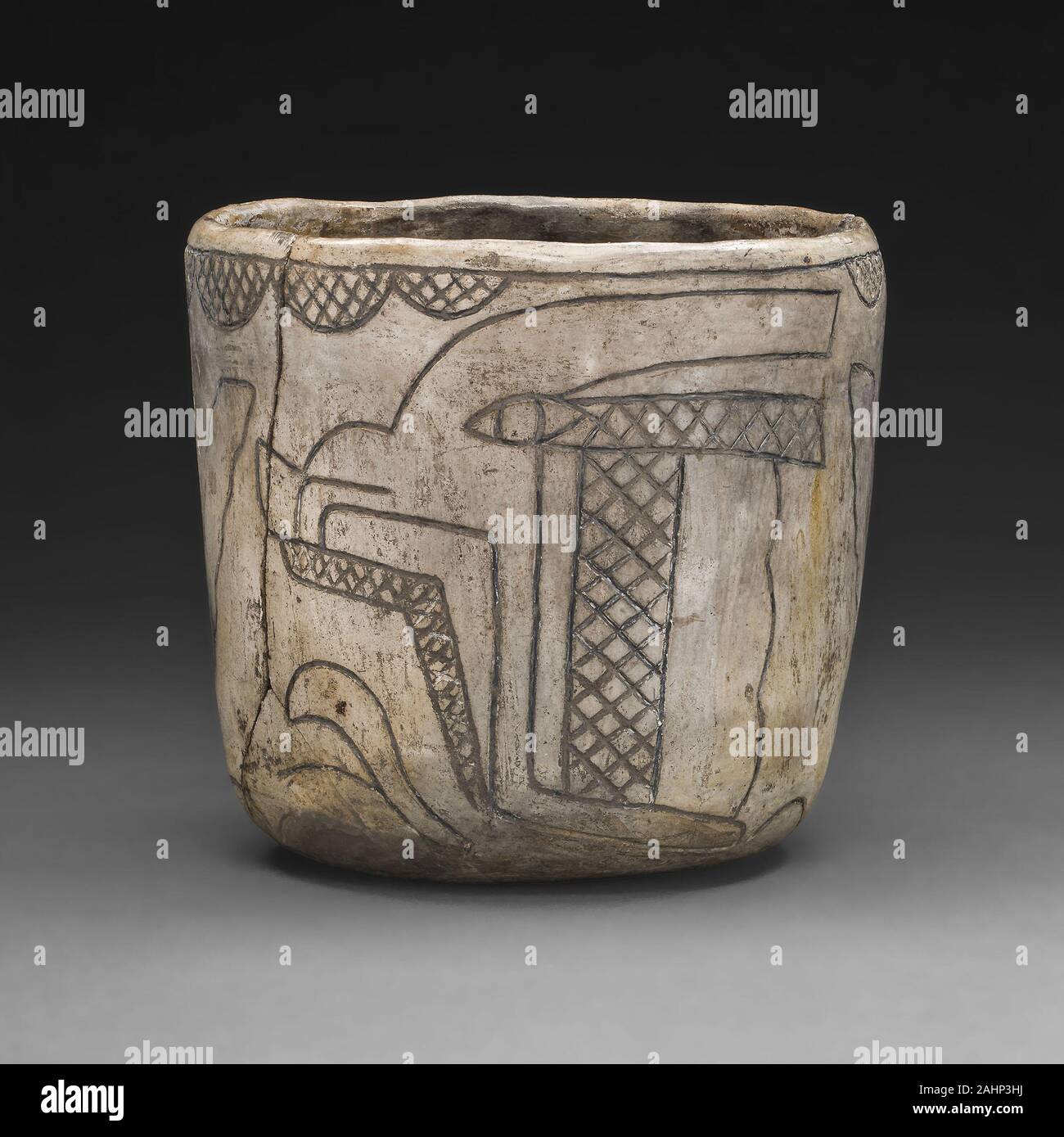 Olmèque. Tasse avec profil Chef de dieu du Maïs. 800-400 av. J.-C.-B. Vallée de Mexico. Céramique avec limiteur de bruni Banque D'Images