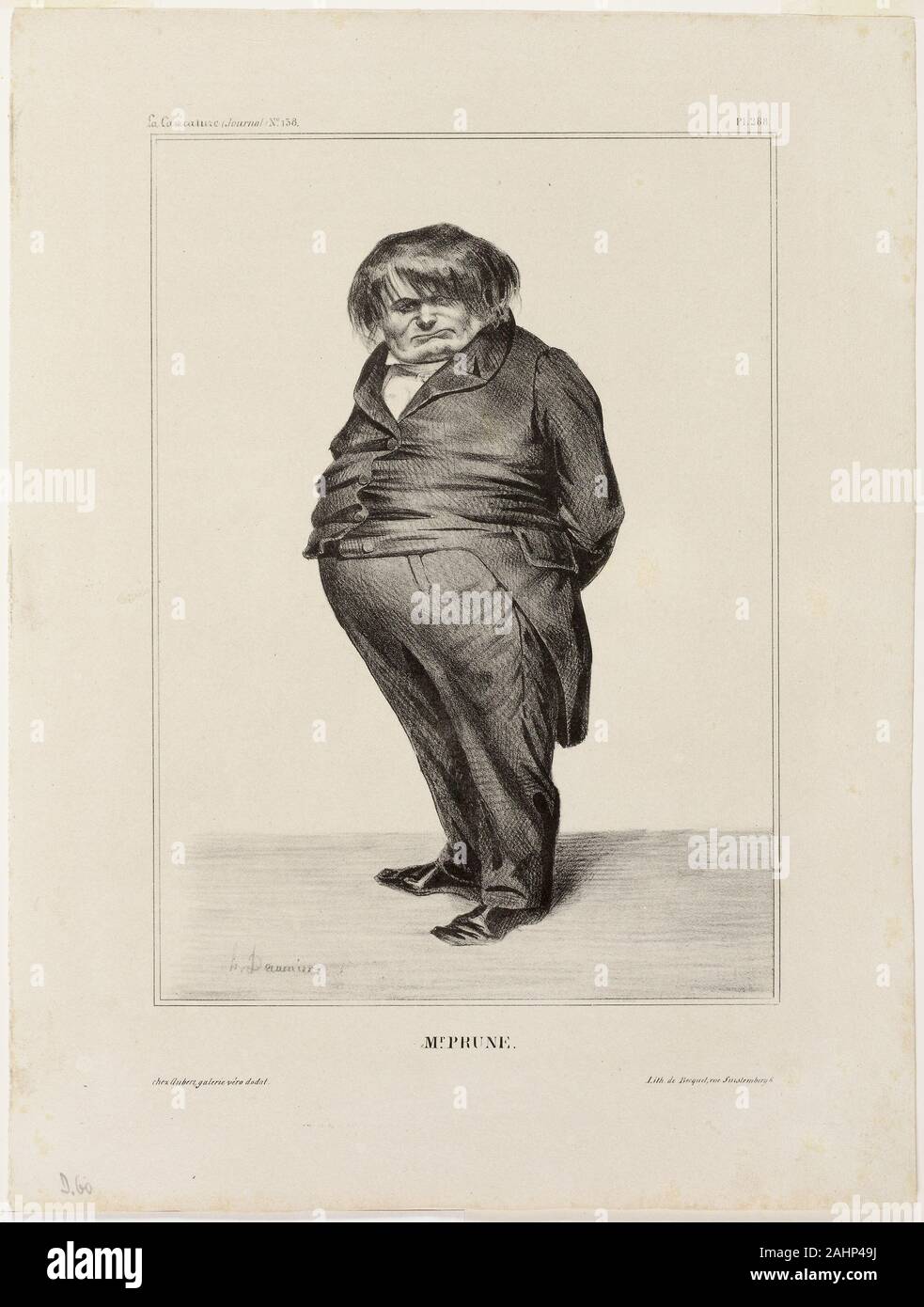Honoré-Victorin Daumier. M. prune, la plaque de 288 célébrités de la caricature. 1833. La France. Lithographie en noir sur papier vélin ivoire, avec quatre pages de texte Banque D'Images