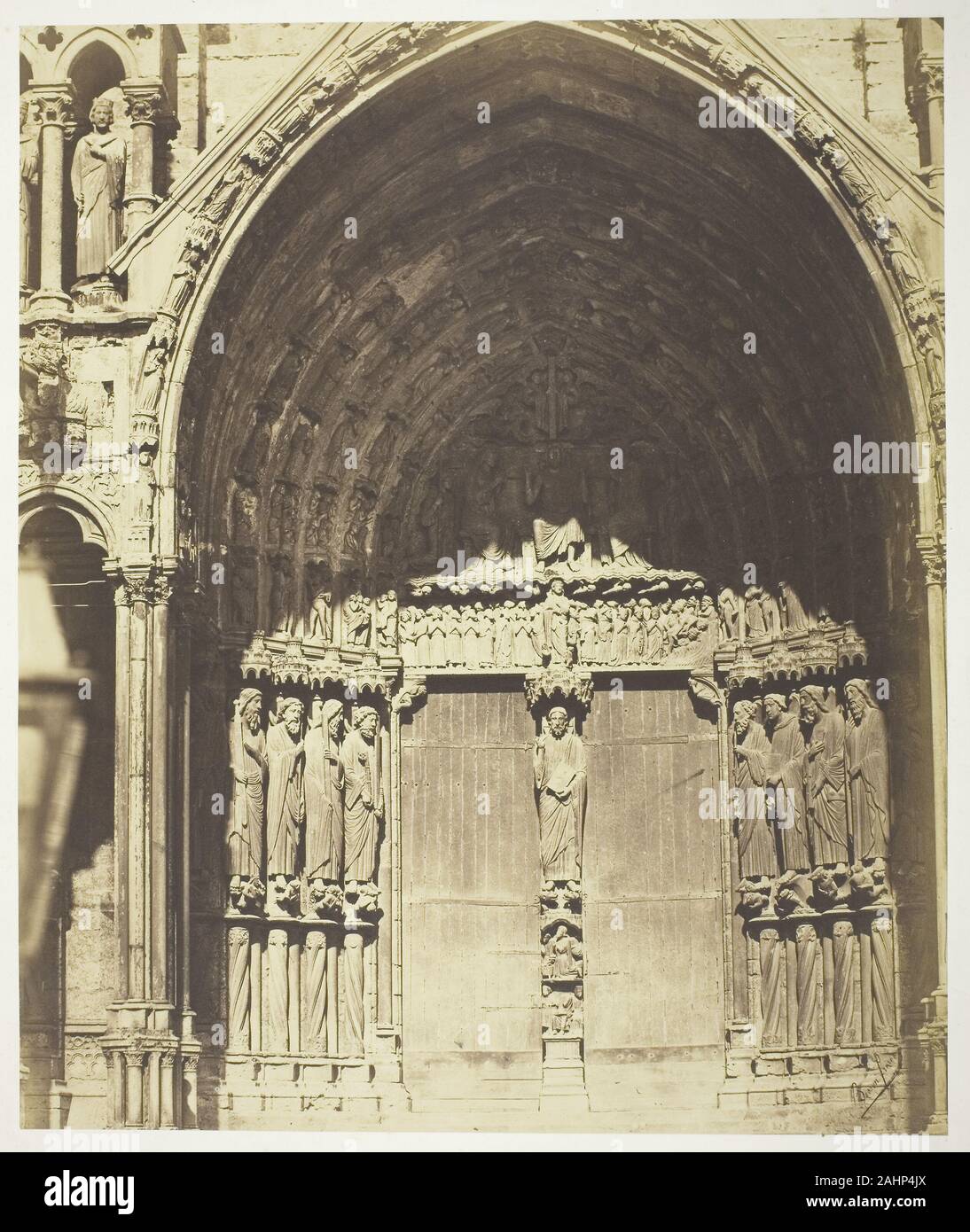 Bisson Frères. La cathédrale de Chartres, transept sud ; Portail central. 1854-1863. La France. L'albumine, de l'album reproductions photographiques des plus beaux types d'architecture et de sculpture Banque D'Images