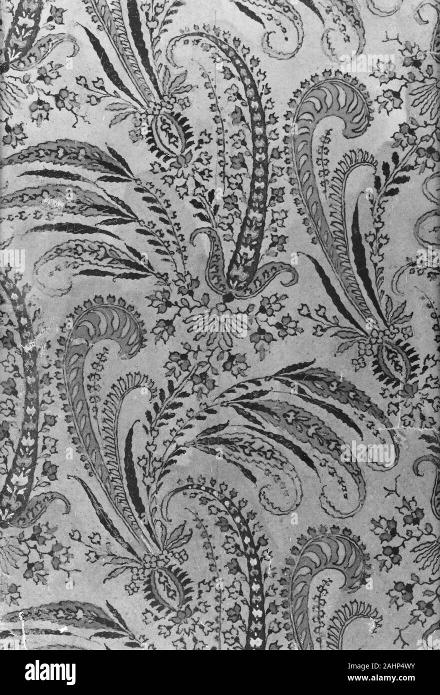 Livre de 81 motifs peints pour textiles tissés (Volume I). 1815-1849. La France. Papier, gouache, vernis ou d'huile Banque D'Images