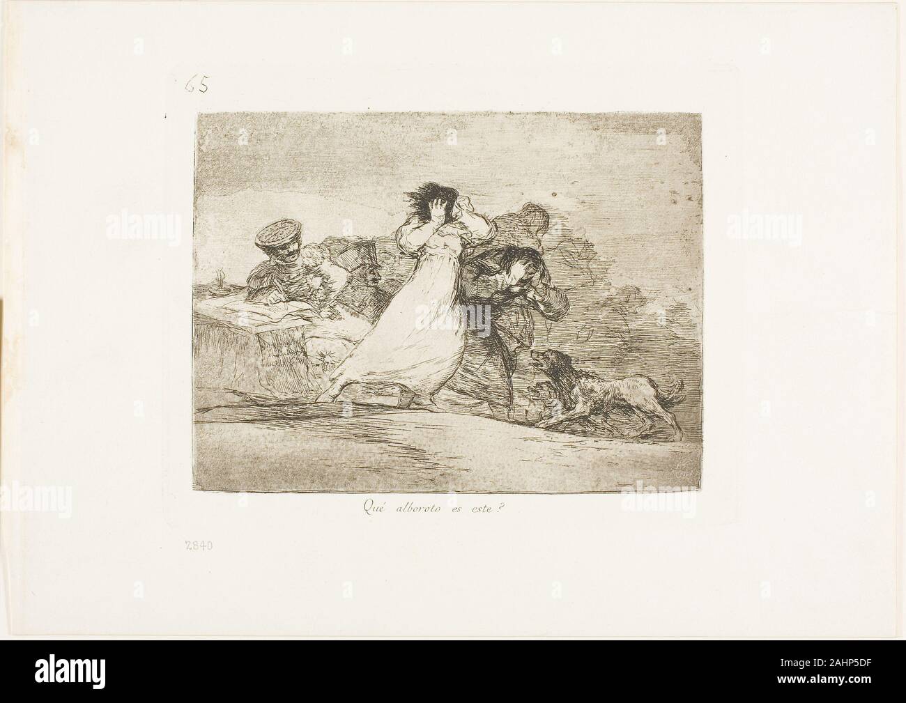 Francisco José de Goya y Lucientes. Quel est ce brouhaha , une plaque de 65 des désastres de la guerre. 1815-1820. L'Espagne. L'eau-forte, aquatinte brunie et/ou lavis, de finition et de burin sur papier vélin ivoire avec bords dorés Banque D'Images