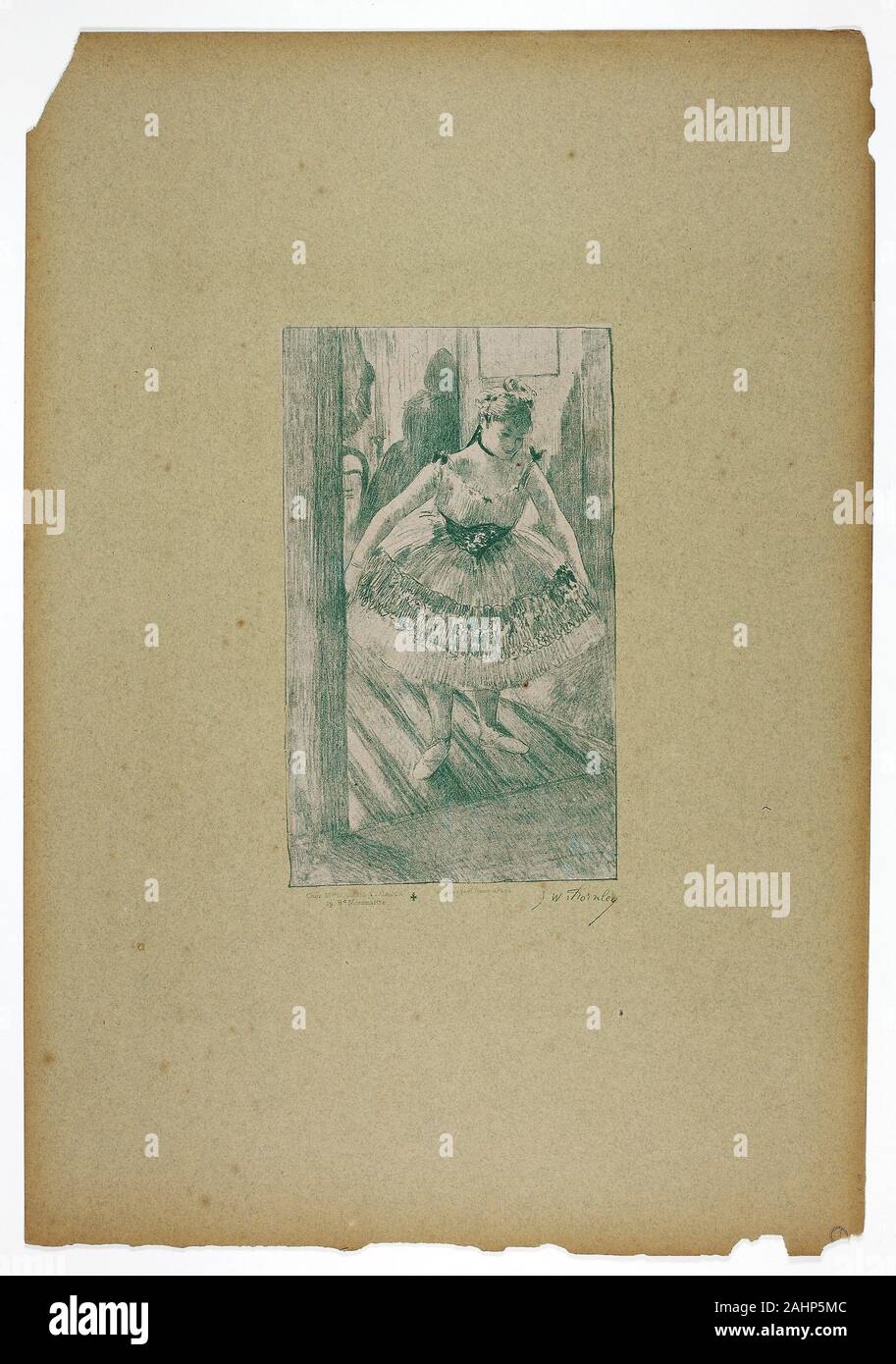 Georges-William Thornley. D'entrer sur scène. 1889-1890. La France. En Lithographie sur papier vert Banque D'Images