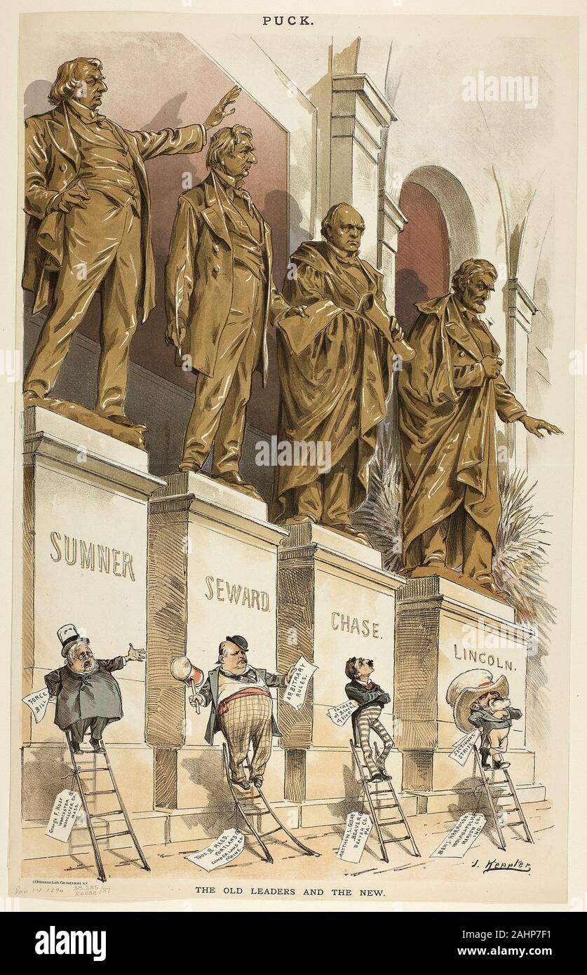 Joseph Keppler. Les dirigeants de l'ancien et le nouveau. 1858-1894. United States. Lithographie couleur sur papier journal Banque D'Images