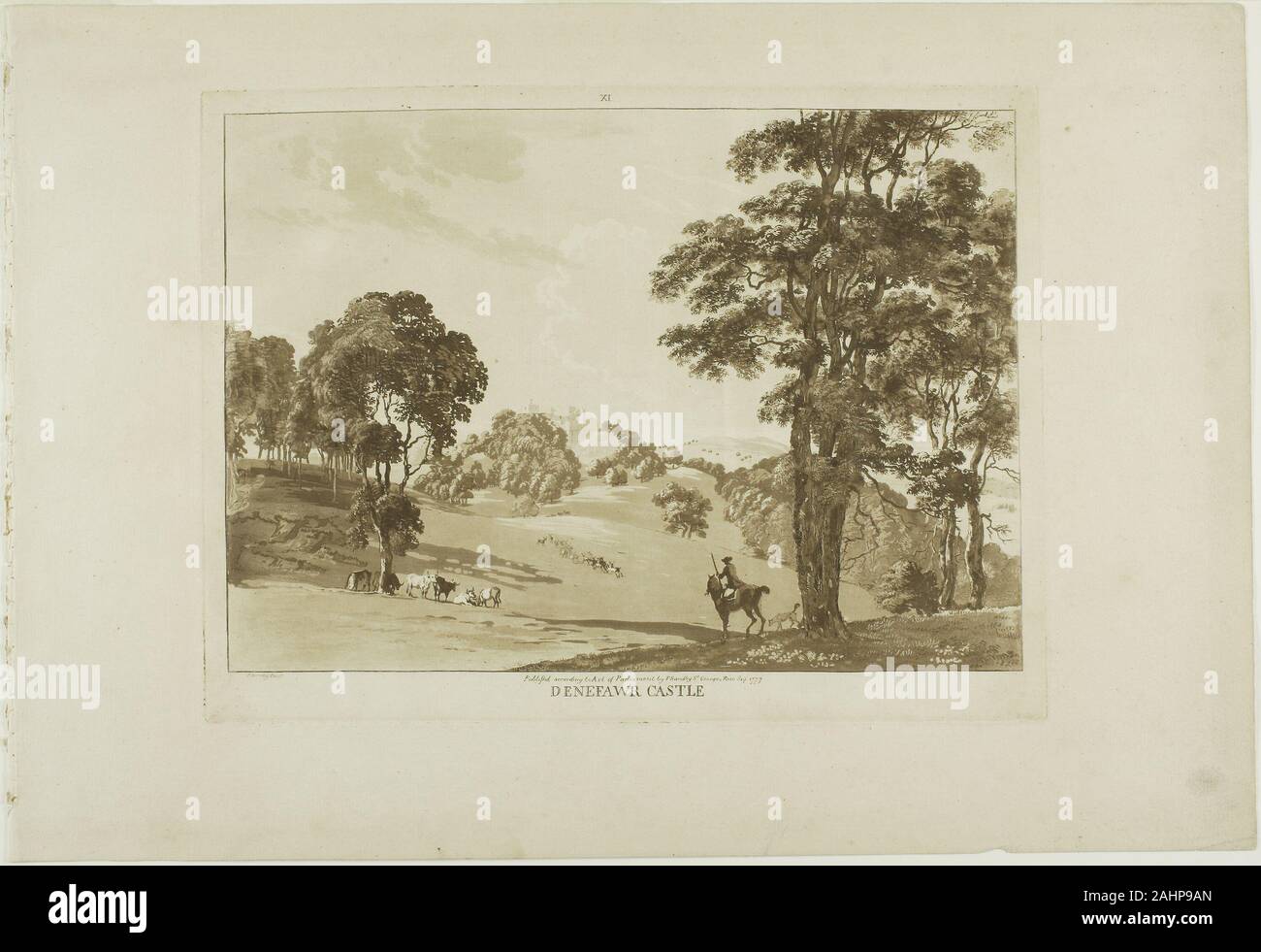 Paul Sandby. Penesawr Château. 1776. L'Angleterre. L'aquatinte sur papier vergé crème Banque D'Images