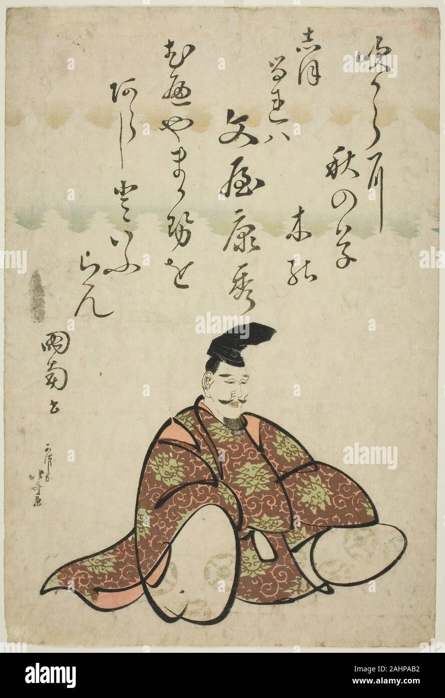 Katsushika Hokusai. Le poète Bunya no Yasuhide, de la série six poètes immortels (Rokkasen). 1805-1815. Le Japon. Estampe oban couleur ; Banque D'Images