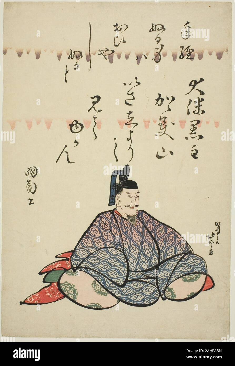 Katsushika Hokusai. Le poète Otomo no Kuronushi, de la série six poètes immortels (Rokkasen). 1805-1810. Le Japon. Estampe oban couleur ; Banque D'Images