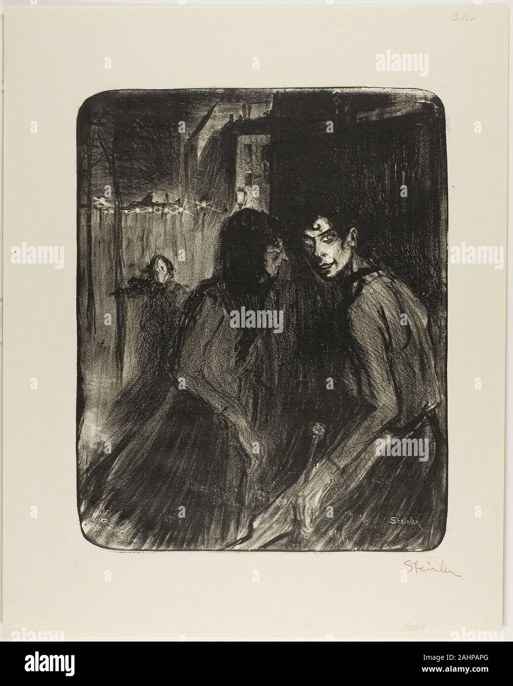 Pierre Théophile-Alexandre Steinlen. Arguant des prostituées. 1895. La France. Lithographie en noir sur papier vergé ivoire Banque D'Images