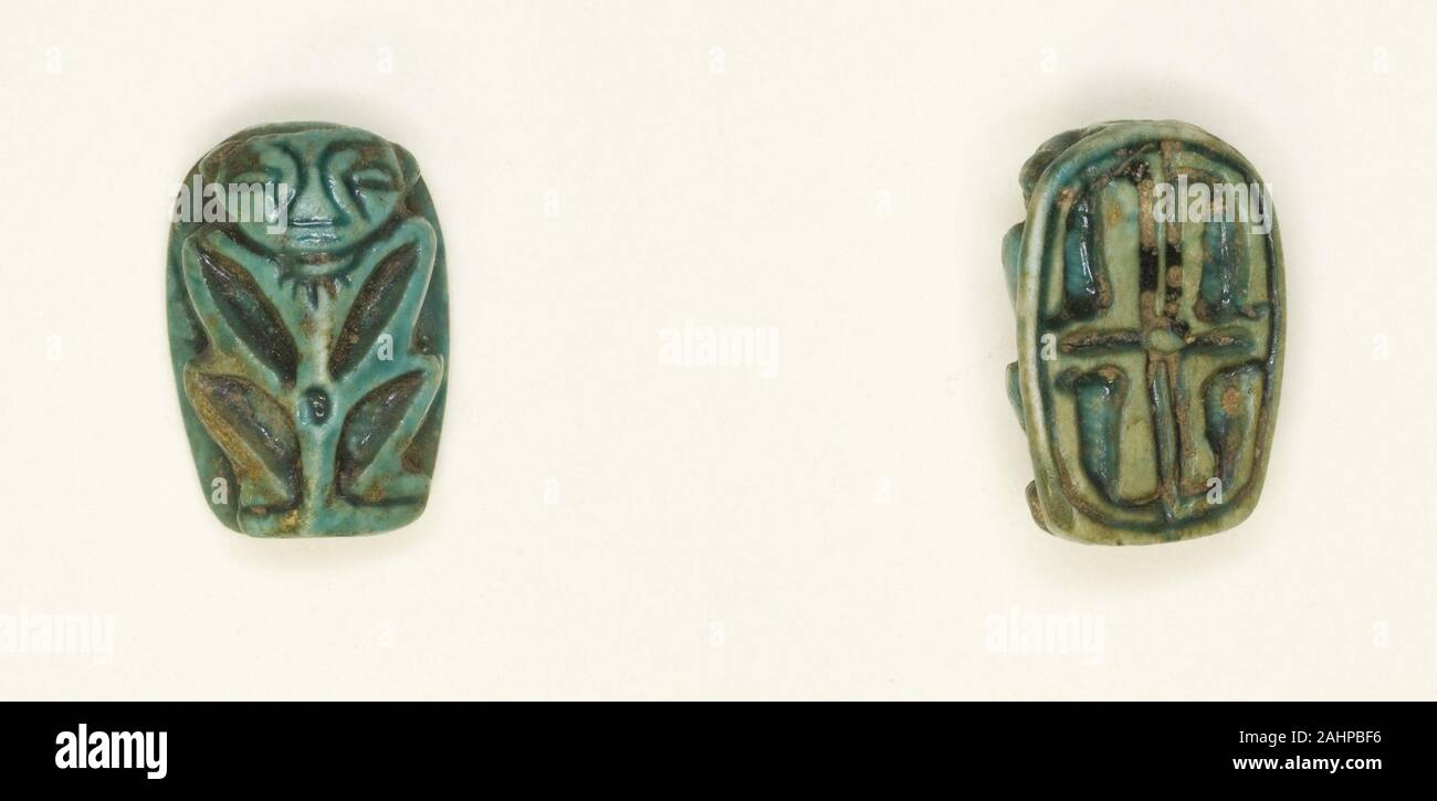 Egypte antique. Scaraboid Figure Nain. 1295-1069 av. J.-C.-B. L'Égypte. Stéatite émaillée Banque D'Images
