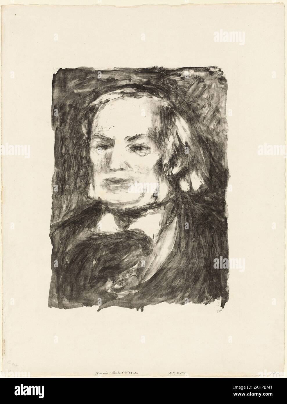 Pierre-Auguste Renoir. Portrait de Richard Wagner. 1895-1905. La France. Lithographie en noir sur papier vélin ivoire Banque D'Images