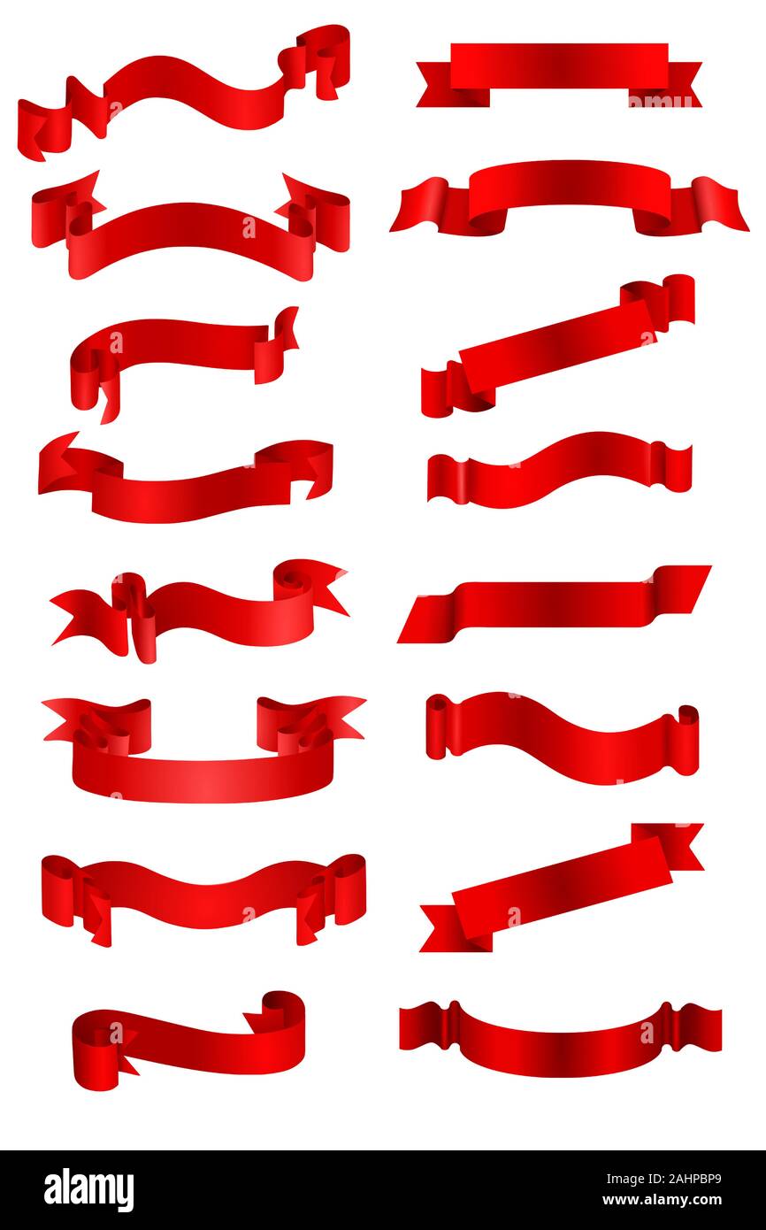 Fixer le ruban rouge isolé sur fond blanc Illustration de Vecteur