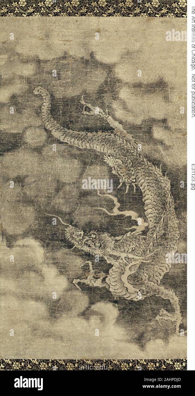 Dragon. 1301-1400. La Chine. Défilement pendaison ; l'encre sur papier Banque D'Images