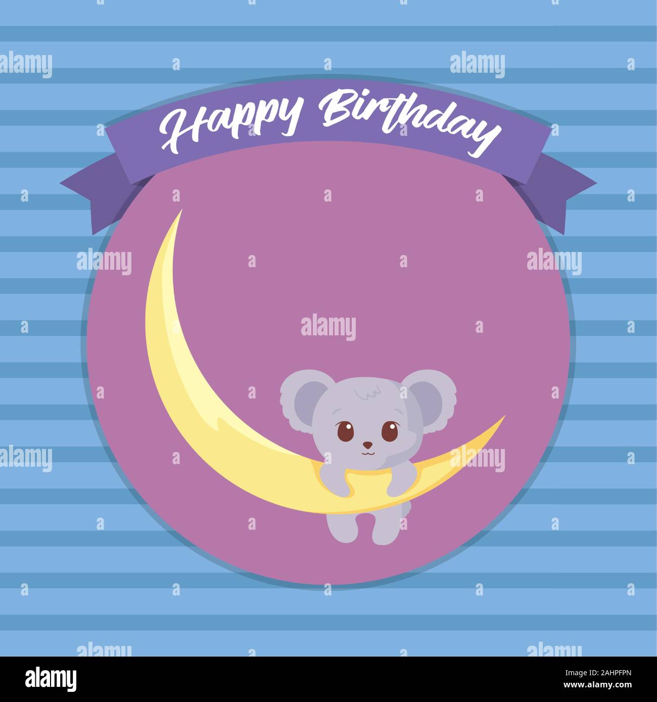 Design Dessin Anime Koala Happy Birthday Card Celebration Noel Decoration Fete Surprise Anniversaire Et Invitation Theme Vector Illustration Image Vectorielle Stock Alamy