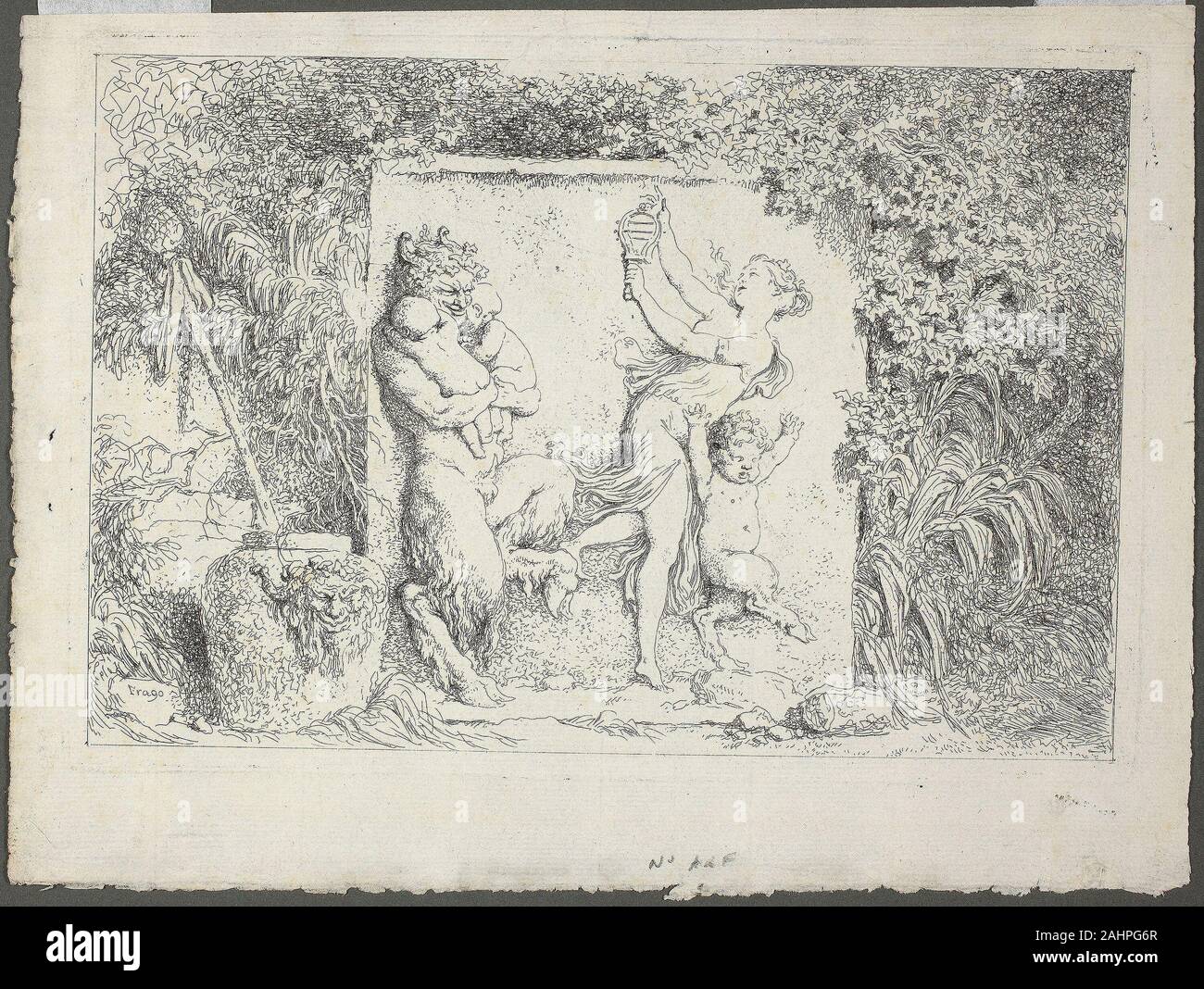 Jean Honoré Fragonard. Satyres, de bacchanales, ou satyres' Jeux. 1763. La France. Eau-forte sur papier vergé Banque D'Images