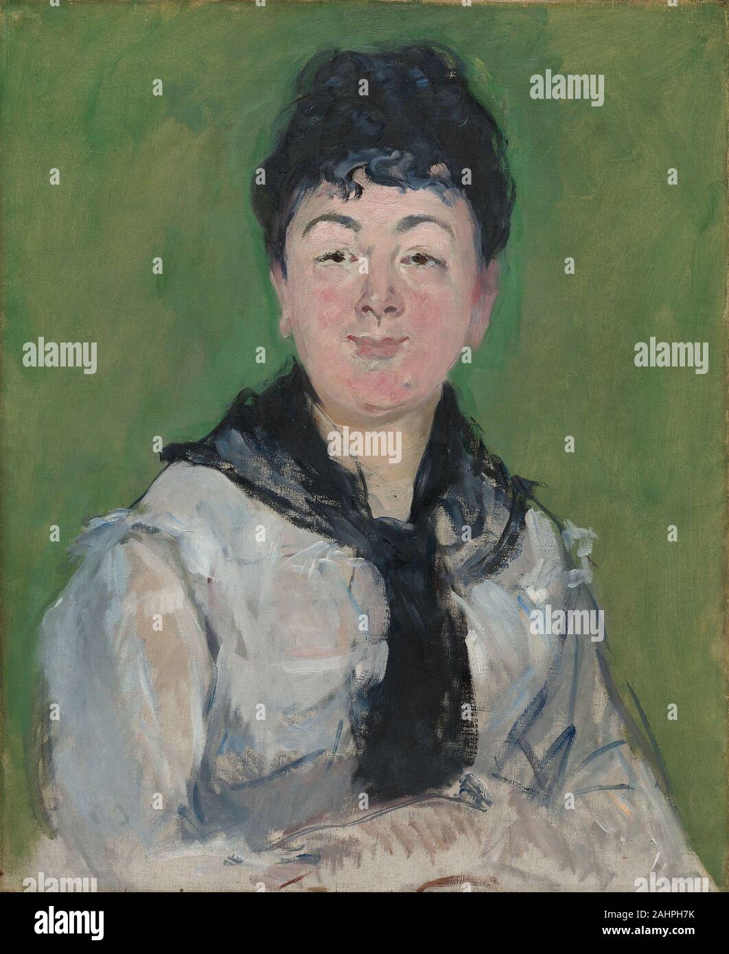 Édouard Manet. Portrait d'une femme avec un fichu noir. 1873-1883. Paris. Huile sur toile Banque D'Images