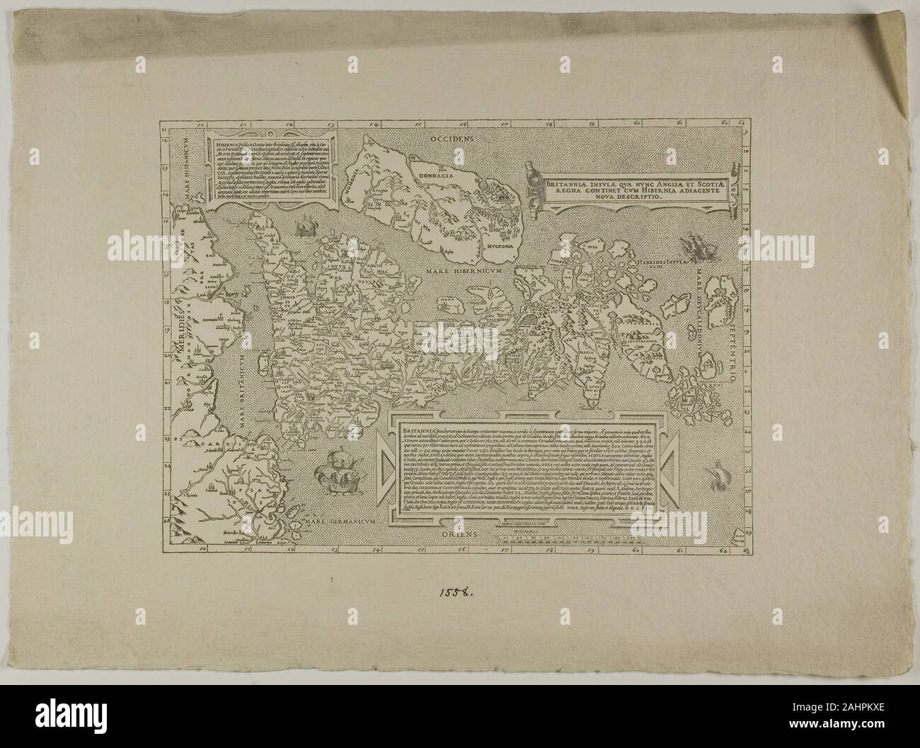 Britannia. 1889. L'Angleterre. Gravure en noir sur papier vergé crème Banque D'Images
