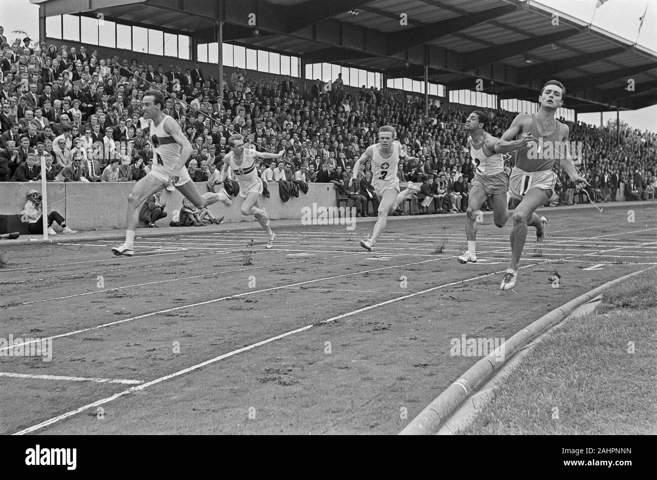 Finale 100m Date Juillet 13, 1963 Emplacement Enschede Banque D'Images